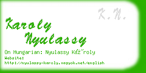 karoly nyulassy business card